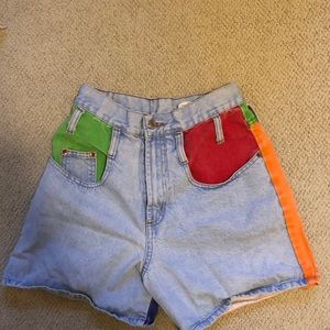 Steel Jeans Vintage Color Block Jean Shorts Size 5